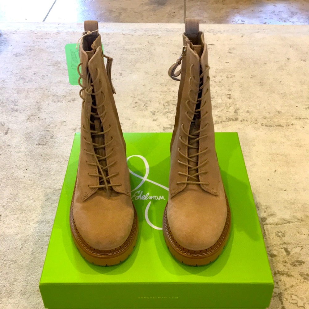 Sam Edelman Lex Boots in Sesame Suede